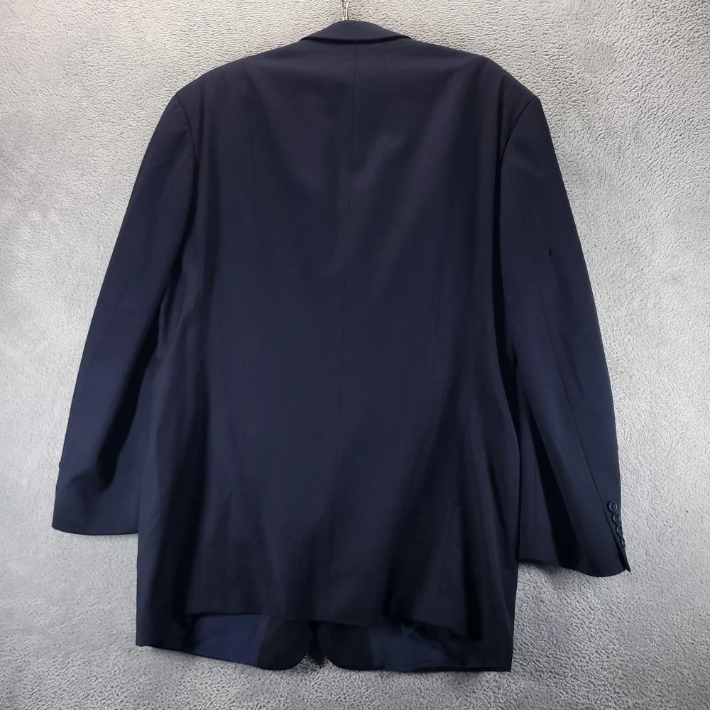Hugo Boss Suit Jacket Mens 46R Blue Wool Einstein Omega Made USA Office Career